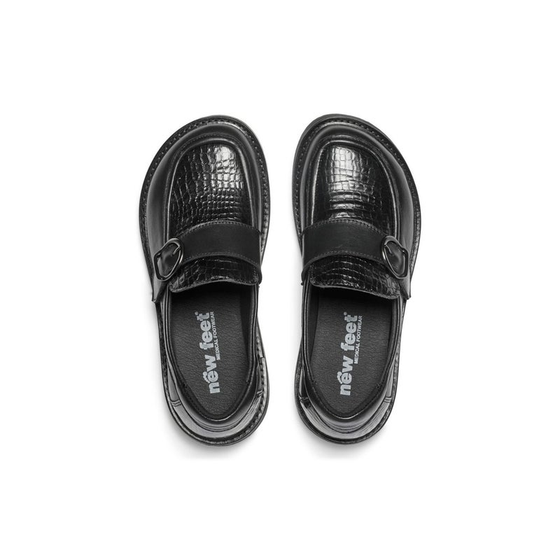 New Feet naisten leve&auml;lestinen loafer 261-24-110 musta p&auml;&auml;lt&auml;